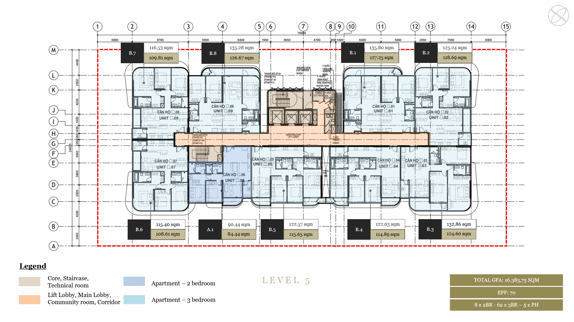 Mặt bằng căn hộ điển hình dự án The Sculptura Phú Mỹ Hưng